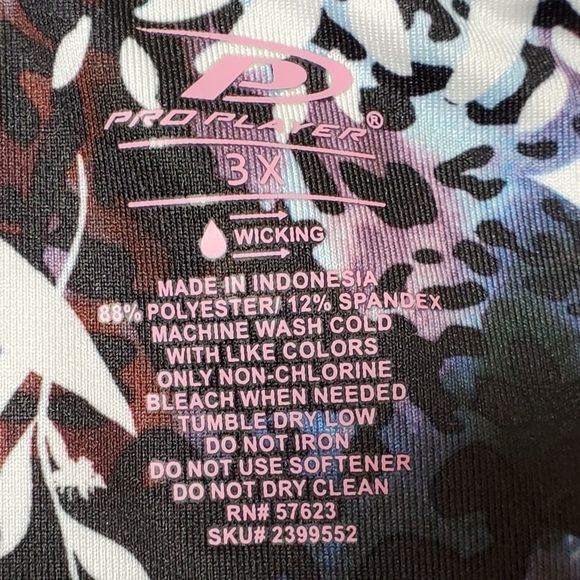 Pro Player Floral capri workout active leggings plus size 3X new!!! - Picture 6 of 6
